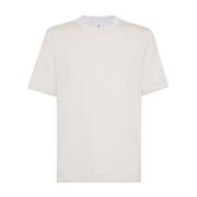 Wit Kortemouw Katoenen Top Brunello Cucinelli , White , Heren