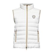 Mouwloos Hoge Kraag Rits Vest Brunello Cucinelli , Beige , Dames