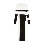 Gebreide Jurk met Split Patrizia Pepe , White , Dames