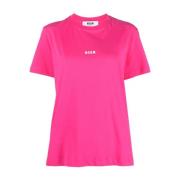 Roze & Paarse Katoenen T-Shirt Msgm , Pink , Dames