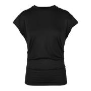 Elegante T-shirt met Spandex Mix Weili Zheng , Black , Dames