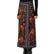 Gekruiste Midi Rok - Sjaalprint Ba&Sh , Multicolor , Dames