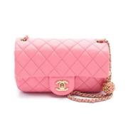 Pre-owned Leather chanel-bags Chanel Vintage , Pink , Dames