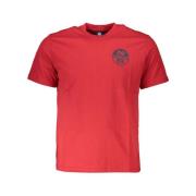 Rode Katoen Print Logo T-Shirt North Sails , Red , Heren