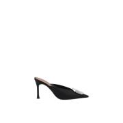 Versierde satijnen pumps met strass Amina Muaddi , Black , Dames