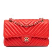 Pre-owned Leather chanel-bags Chanel Vintage , Red , Dames