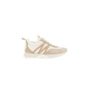 Beige Nylon Suede Sneakers Moncler , Brown , Dames