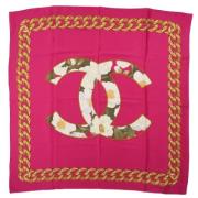 Pre-owned Silk scarves Chanel Vintage , Pink , Dames