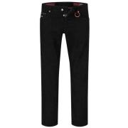 Zwarte katoenen jeans met witte en rode stiksels Tramarossa , Black , ...