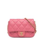 Pre-owned Leather shoulder-bags Chanel Vintage , Pink , Dames