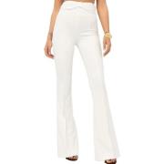 Wijde Pijp Strik Patroon Broek Elisabetta Franchi , White , Dames