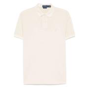 Aangepaste Slim Fit Katoenen Polo Polo Ralph Lauren , Beige , Heren