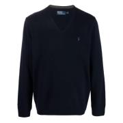 Lambswool Scollo V Ralph Lauren , Blue , Heren