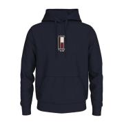 Blauwe Logo Hoodie Tommy Hilfiger , Blue , Heren