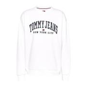 ML Logo Katoenen Sweatshirt Tommy Jeans , White , Dames