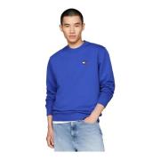 Geborduurde logo sweatshirt in blauw Tommy Jeans , Blue , Heren