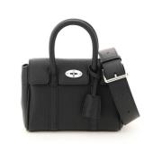 Bayswater Mini Tas van grained leer Mulberry , Black , Dames