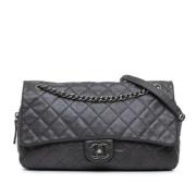 Pre-owned Leather chanel-bags Chanel Vintage , Gray , Dames