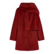 Rode Wol Alpaca Jas Max Mara Studio , Red , Dames