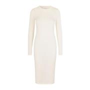 Eggnog Jersey Midi Jurk Samsøe Samsøe , White , Dames