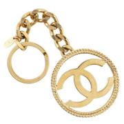 Pre-owned Metal key-holders Chanel Vintage , Yellow , Dames