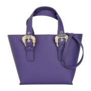 Paarse Tote Tas met Barok Gesp Versace Jeans Couture , Purple , Dames