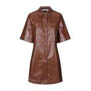 Crocodile Faux-Leather Jurk Samsøe Samsøe , Brown , Dames