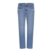 Blauwe Straight Fit Denim Jeans Guess , Blue , Heren