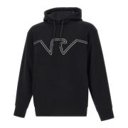 Zwarte katoenen sweatshirt met capuchon Emporio Armani , Black , Heren