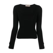 Trui met ronde hals Twinset , Black , Dames