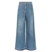 Stone Washed Denim Jeans Momoni , Blue , Dames