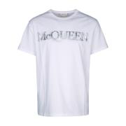 Casual Katoenen T-Shirt voor Mannen Alexander McQueen , White , Heren