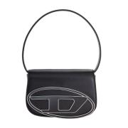 Leren Crossbody Tas Diesel , Black , Dames