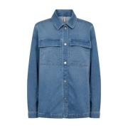 Denim Blouse met Klassieke Kraag Soyaconcept , Blue , Dames