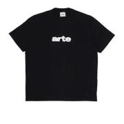 Zwart Geborduurd T-shirt met 3D-logo Arte Antwerp , Black , Heren