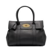 Zwarte Tote Bayswater Leren Tas Mulberry , Black , Dames