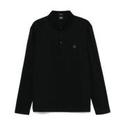 Zwarte Logo Metalen Polo Shirt Hugo Boss , Black , Heren