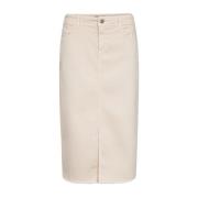 Moderne Denim Rok met Split Soyaconcept , Beige , Dames