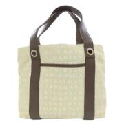 Pre-owned Canvas handbags Bvlgari Vintage , Beige , Dames