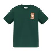 T-shirt met bedrukt logo Casablanca , Green , Heren