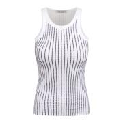 Tanktop met kristallen The Attico , White , Dames