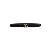 Nero Leren Riem voor Mannen Dolce & Gabbana , Black , Unisex