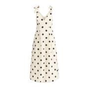 Polka Dot Midi Jurk met Strik Zimmermann , White , Dames