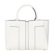 Minimalistische Ivory Shopper Tas Elisabetta Franchi , Beige , Dames