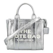 Metallic Silver Mini Tote Handtas Marc Jacobs , Gray , Dames