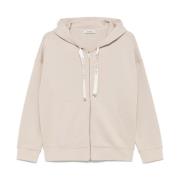 Beige Hoodie met Rits Max Mara , Beige , Dames