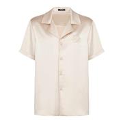 Geborduurd PB Logo Pyjama Shirt Balmain , Beige , Heren