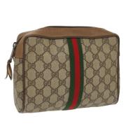 Pre-owned Canvas clutches Gucci Vintage , Beige , Dames