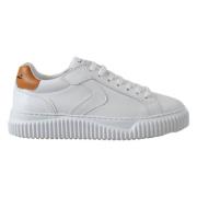 Metallic Kalfsleren Sneakers Voile Blanche , White , Dames