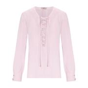 Quarzo Shirt met Kant in Roze Elisabetta Franchi , Pink , Dames